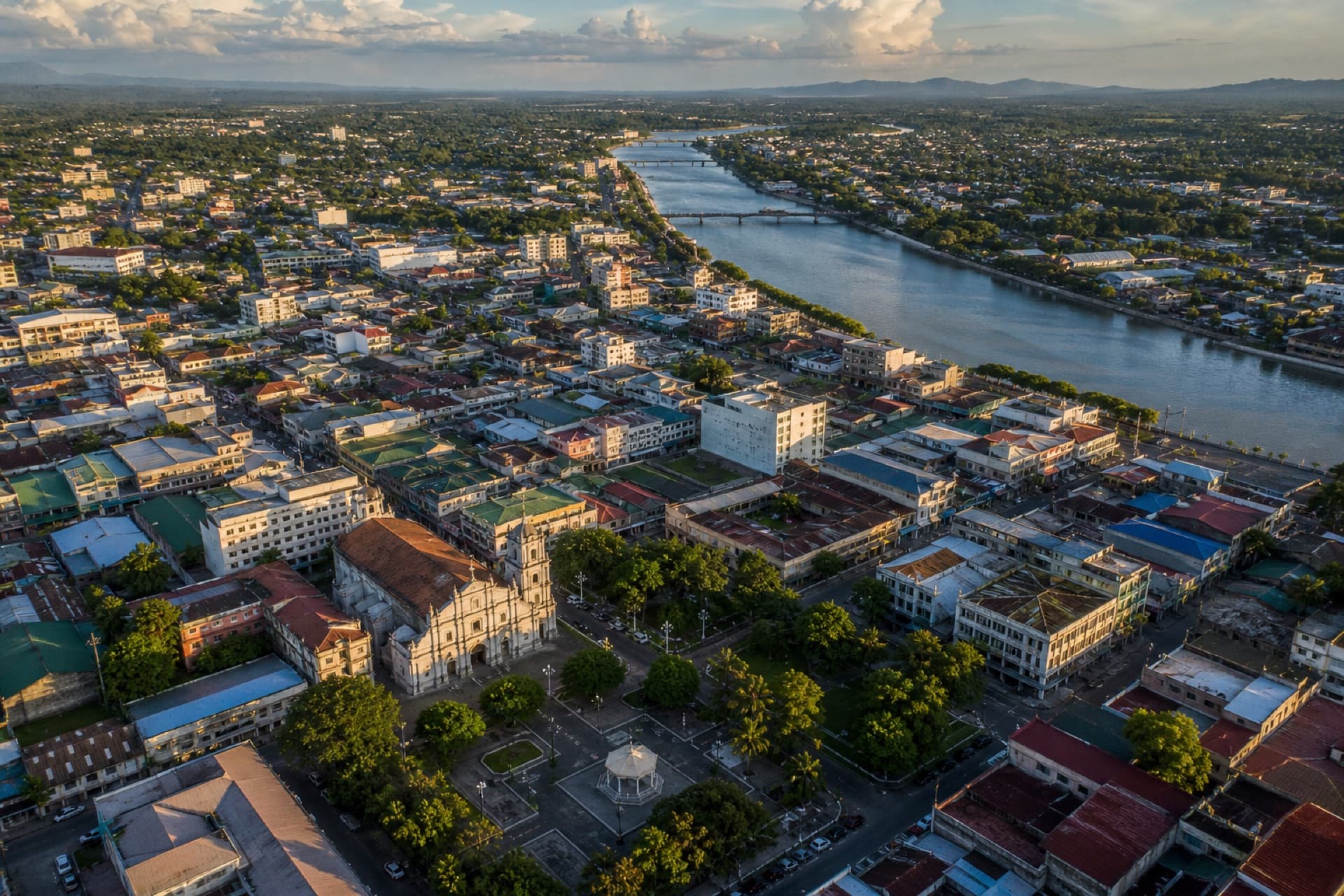 Aerial drone view of Naga City, Camarines Sur, Philippines